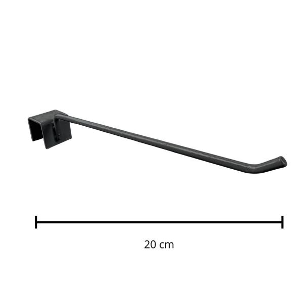 Imagem de 50 Gancho Para Gondola Com 20 cm Arame 4mm Preto