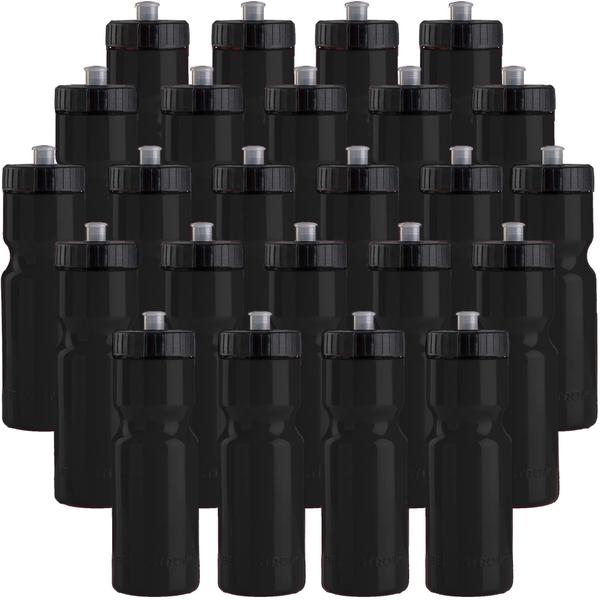 Imagem de 50 garrafas de água a granel fortes  24 Pack Garrafa Esportiva  22 oz. BPA-Free Easy Open com Pull Top Cap  Fabricado nos EUA  Garrafas de água de plástico reutilizáveis para adultos e crianças  Top Rack Máquina de lavar louça Cofre