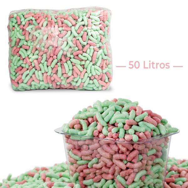 Imagem de 50 Litros De Flocos Proteção Biodegradável Rosa e Verde