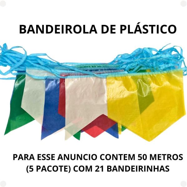 Imagem de 50 Metros De Bandeirinha Festa Junina Plástico Resistente