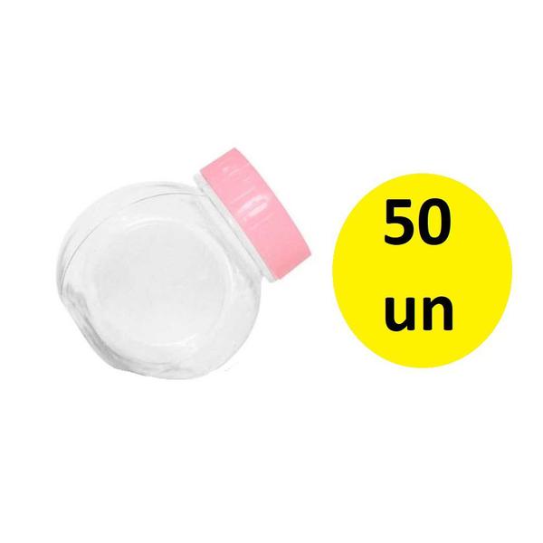 Imagem de 50 Mini Baleiro Bolinha Com Tampa Plástica Rosa