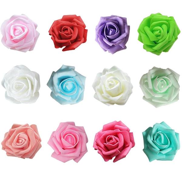 Imagem de 50 Pacotes De Rosas Artificiais Pe Espuma Simulação Flores Biônicas 6-7cm Para Decorações De Noivado