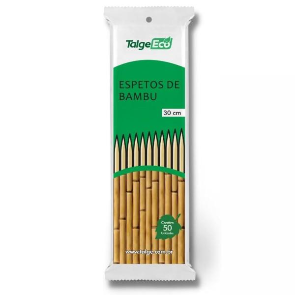 Imagem de 50 Palitos De Bambu Espeto Para Churrasco 30cm Talge