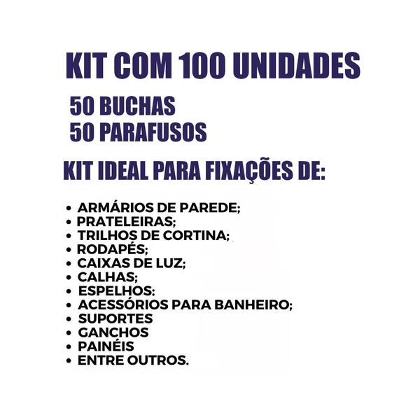 Imagem de 50 Parafusos Phillips C/bucha 6mm Anel- total 100 Unidades