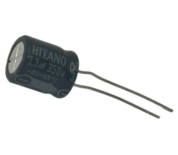 Imagem de 50 PÇS - CAPACITOR ELETROLITICO 3,3X350V - 3,3UF X 350V - 85º GRAUS