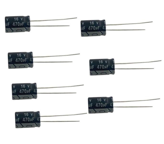 Imagem de 50 PÇS CAPACITOR ELETROLITICO 470X16V - 470 UF X 16V - 105º