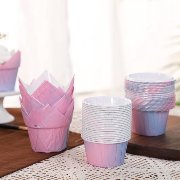 Imagem de 50*pcs Gradient Cake Cups, Muffin Cups, Chiffon Paper