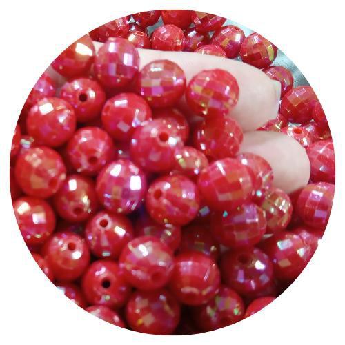 Imagem de 50 pçs miçanga bola crakelada 10MM  fruta cor  p/ bijuterias, colares, pulseiras e artesanatos em geral