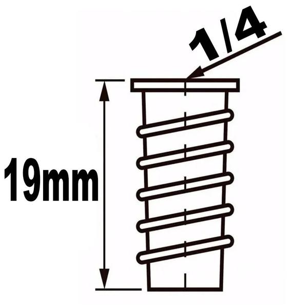 Imagem de 50 Peças - Bucha Americana Para Madeira 1/4 x 19mm