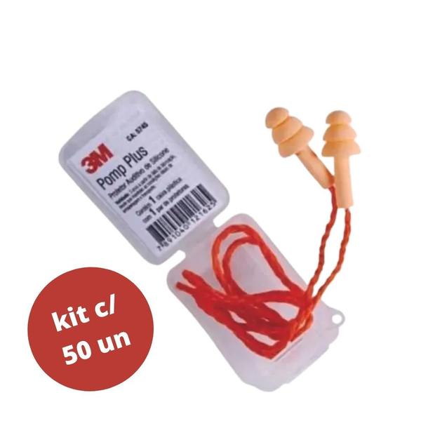 Imagem de 50 pecas protetor auricular 3m plug pomp plus ca5745