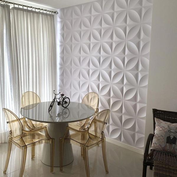 Imagem de 50 Placas 3D PVC Revestimento De Parede Decorativa Pétalas 25Cm