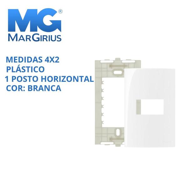 Imagem de 50 Placas Brancas Com Suporte 4x2 1 Polo Margirius Sleek