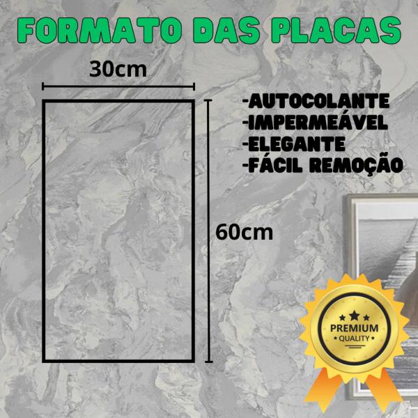 Imagem de 50 Placas Painel 3d Revestimento Adesivo de Parede Autocolante Mármore Lavável 60x30 Sala Cozinha