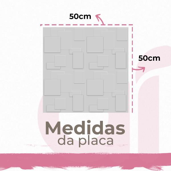 Imagem de 50 Placas PVC 3d Revestimento de Parede Decorativa Mini Cadre Alto relevo Quarto Sala Cozinha 50cm x 50cm