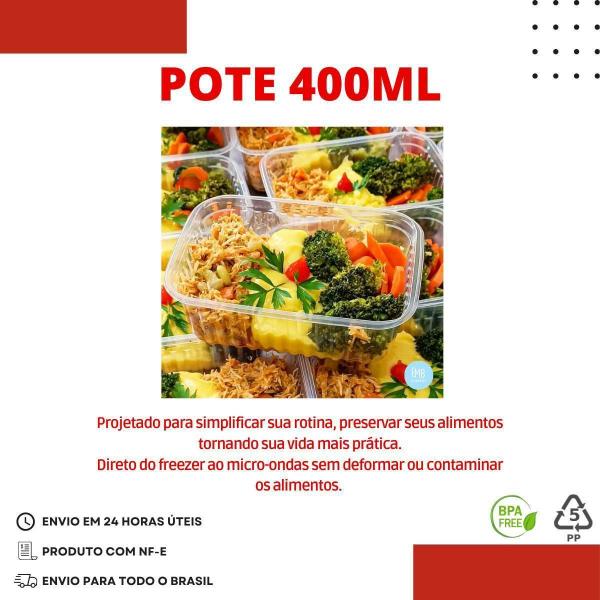 Imagem de 50 Potes Reutilizaveis 400Ml Freezer Microondas Marmita Doce