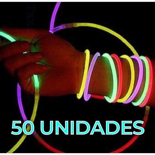 Imagem de 50 Pulseira Neon Fluorescente Brilha No Escuro