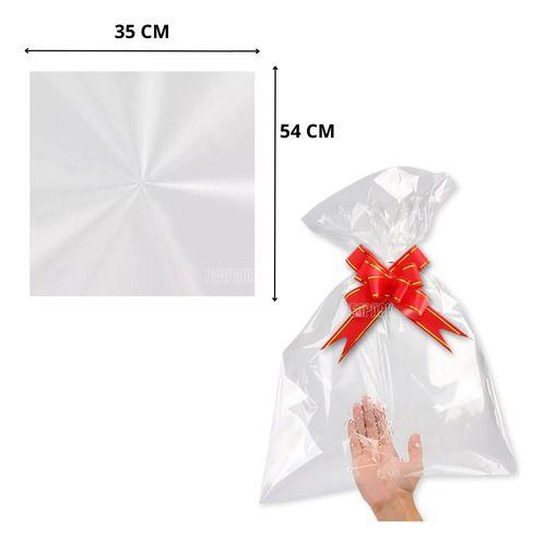 50 Saco Transparente Presente Celofane Cesta Kit 35x54 Cm - CROMUS Imagem de 50 Saco Transparente Presente Celofane Cesta Kit 35x54 Cm