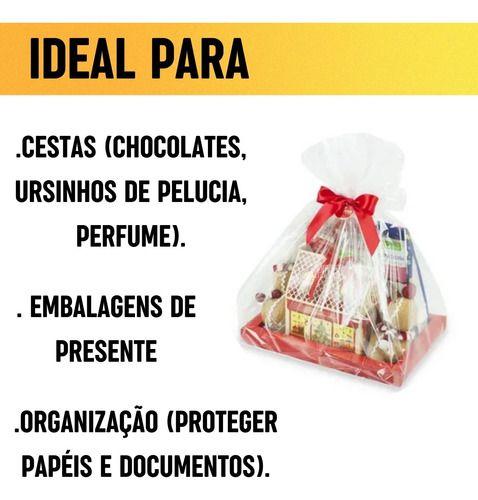 50 Saco Transparente Presente Celofane Cesta Kit 35x54 Cm - CROMUS Imagem de 50 Saco Transparente Presente Celofane Cesta Kit 35x54 Cm