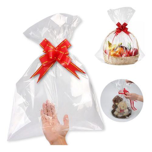 50 Saco Transparente Presente Celofane Cesta Kit 35x54 Cm - CROMUS Imagem de 50 Saco Transparente Presente Celofane Cesta Kit 35x54 Cm