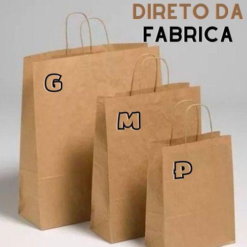 Imagem de 50 Sacolas De Papel M 32x24x14,5: Alça Torcida P/ Delivery