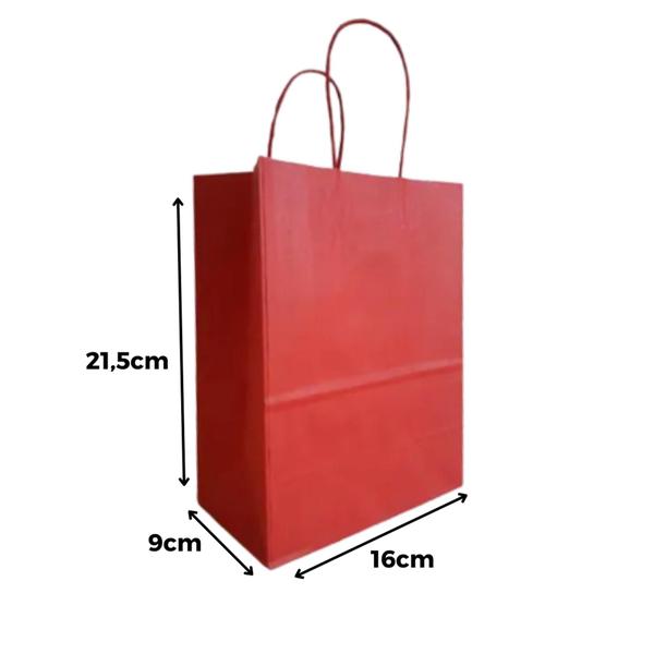 50 Sacolas Papel Kraft Pequena Colorida 16x9x21,5cm Loja Presente Lembrancinha Festa Doces - Sacola Kraft Imagem de 50 Sacolas Papel Kraft Pequena Colorida 16x9x21,5cm Loja Presente Lembrancinha Festa Doces