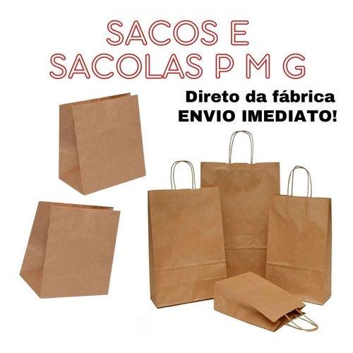 Imagem de 50 Sacos Kraft Delivery Embalagem Tam P 31x18x10