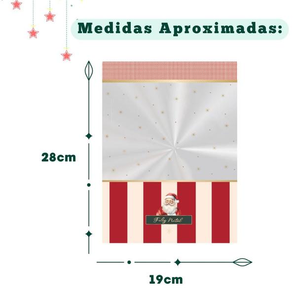 Imagem de 50 Sacos Para Panetone 250g 19x28cm Charm Natalino Transparente Decorado Natal Cromus