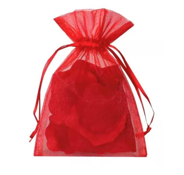 Imagem de 50 Saquinhos de organza 7x9 vermelho lembrancias artesanato