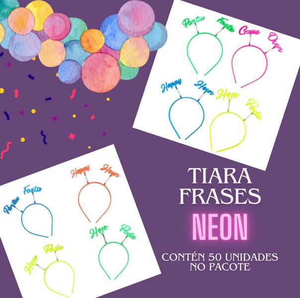 Imagem de 50 Tiaras Frases Neon Festas Casamentos Aniversarios Baladas