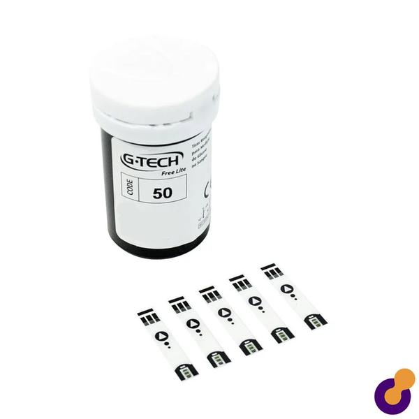 Imagem de 50 Tiras Reagentes G-tech Free Lite para Aparelho De Glicemia