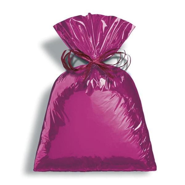 Imagem de 50 Un Saco embalagem metalizado Roxo para presentes lojas festa 20x29 cm Cromus