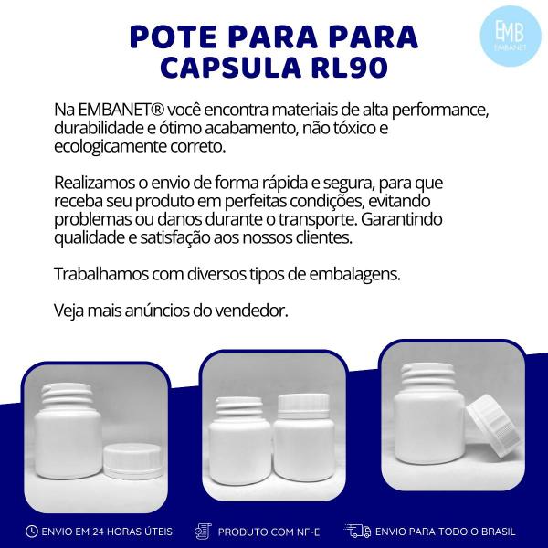 Imagem de 50 Unidades de Frasco Para Capsulas e Vitaminas 90ml