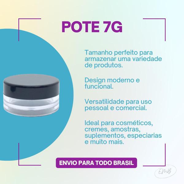 Imagem de 50 Unidades De Pote Para Glitter Com Tampa + Batoque 7Gramas