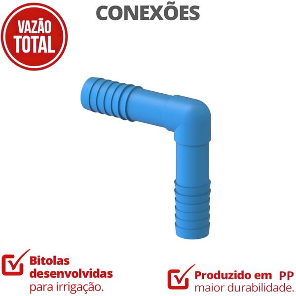 Imagem de 50 Unidades Joelho Interno Duplo 90 Com Bitola De 1/2" Azul Durín