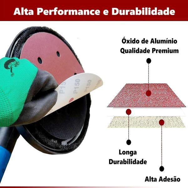 50 X Lixas Disco Grão 9 Polegadas 225Mm 6 Furos Lixadeira - Kaqi Imagem de 50 X Lixas Disco Grão 9 Polegadas 225Mm 6 Furos Lixadeira