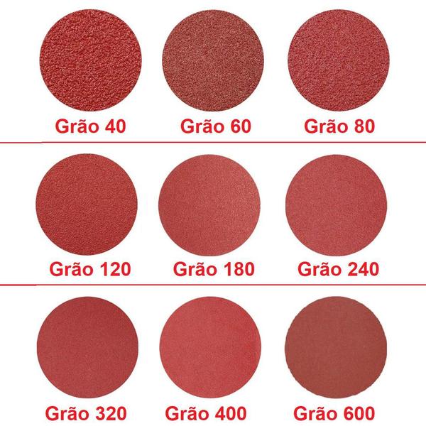 50 X Lixas Disco Grão Liso 125mm 5 Pol. Lixadeira Politriz KaQi Imagem de 50 X Lixas Disco Grão Liso 125mm 5 Pol. Lixadeira Politriz KaQi
