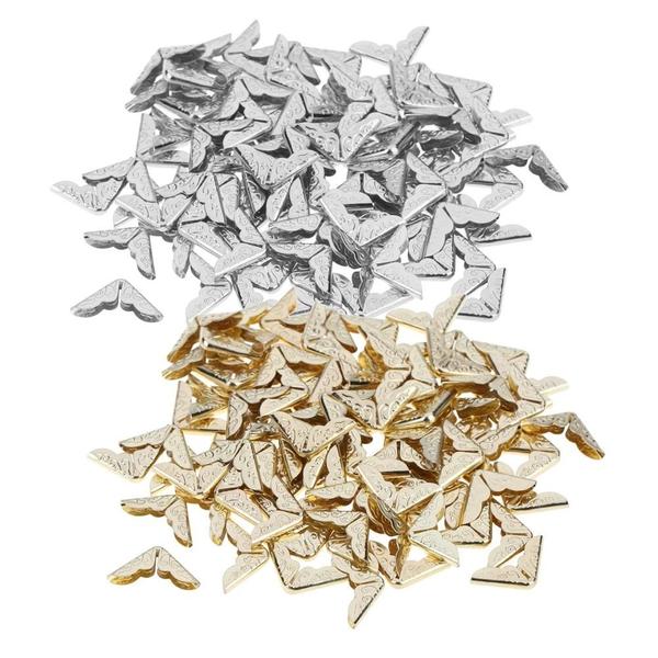 Imagem de 500-1000pcs Álbuns De Scrapbooking Protetores De Canto Metal Livro Cartão Arquivo Menu Para Pastas