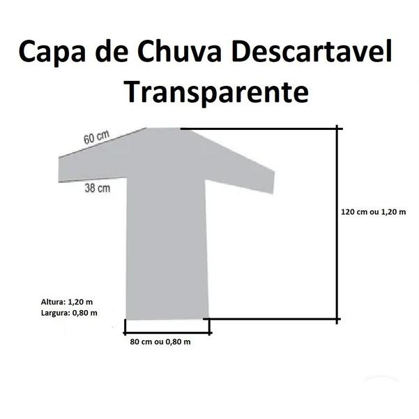 Imagem de 500 Capas de Chuva Transparente Descartável Tamanho Único Kit Atacado