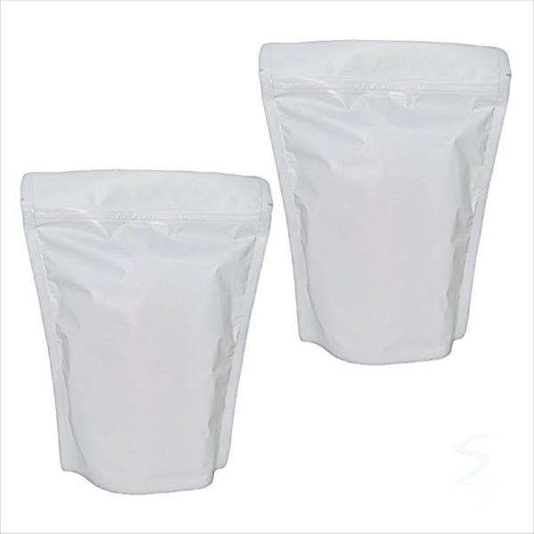 Imagem de 500 Embalagens Sacos Stand Up Pouch Branco Fosco Fecho Zip 14x22