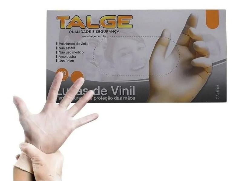 Imagem de 500 Luva Vinil Tamanho P Sem Pó - Marca Talge (5Pct)