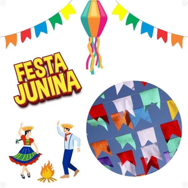 Imagem de 500 Metros De Bandeirinha De Seda Festa Junina Quermesse