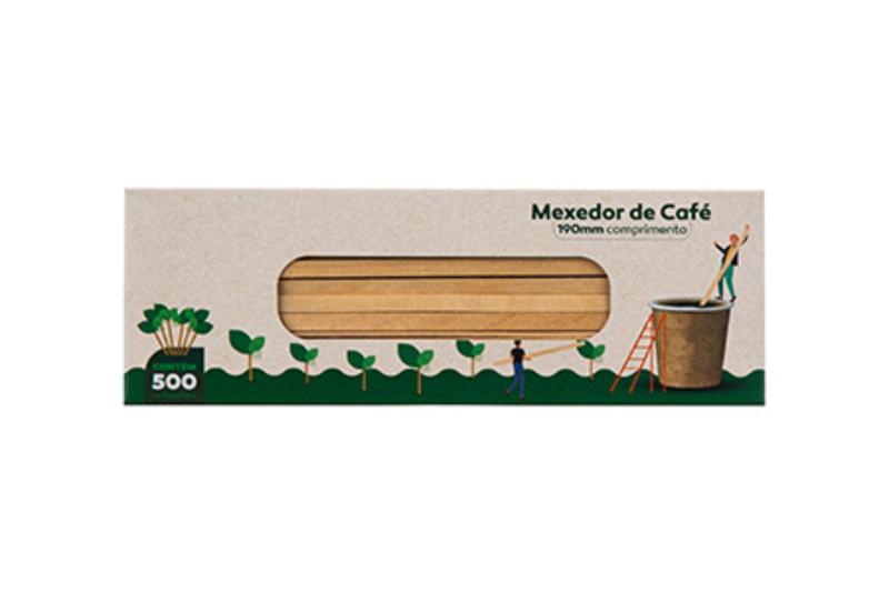 Imagem de 500 Mexedor de Bebida Drink Madeira Grande 19cm