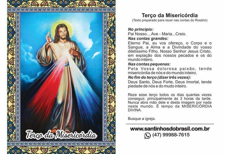 Imagem de 500 Santinho Terço da Misericórdia (oração no verso) - 7x10 cm