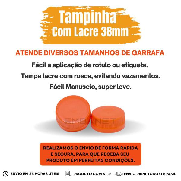 Imagem de 500 Tampas Plástica Com Rosca e Lacre 38mm Garrafa e Frasco