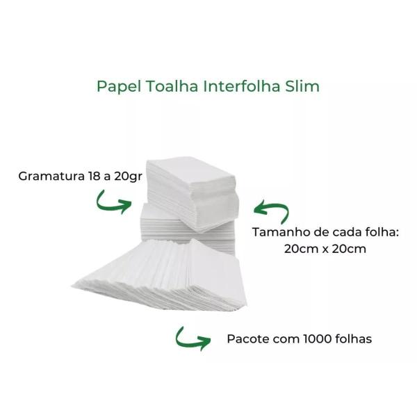 Imagem de 5000 Folha Papel Interfolha 100% Celulose Branco 20X20 Nobre