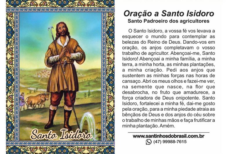 Imagem de 5000 Santinho Santo Isidoro (oração no verso) - 7x10 cm
