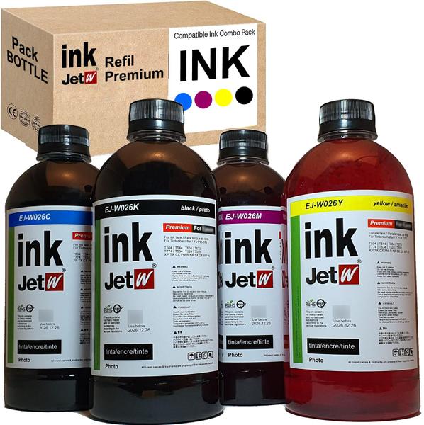 500ml Tinta EPS T544 L3250 L3150 L3210 L3110 L5190 L5290 L1210 L1250 L5590 544 - Jetw Imagem de 500ml Tinta EPS T544 L3250 L3150 L3210 L3110 L5190 L5290 L1210 L1250 L5590 544