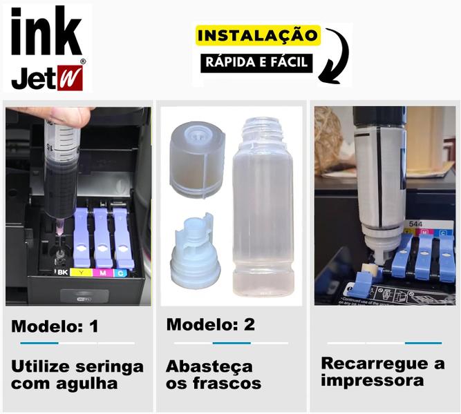 500ml Tinta EPS T544 L3250 L3150 L3210 L3110 L5190 L5290 L1210 L1250 L5590 544 - Jetw Imagem de 500ml Tinta EPS T544 L3250 L3150 L3210 L3110 L5190 L5290 L1210 L1250 L5590 544