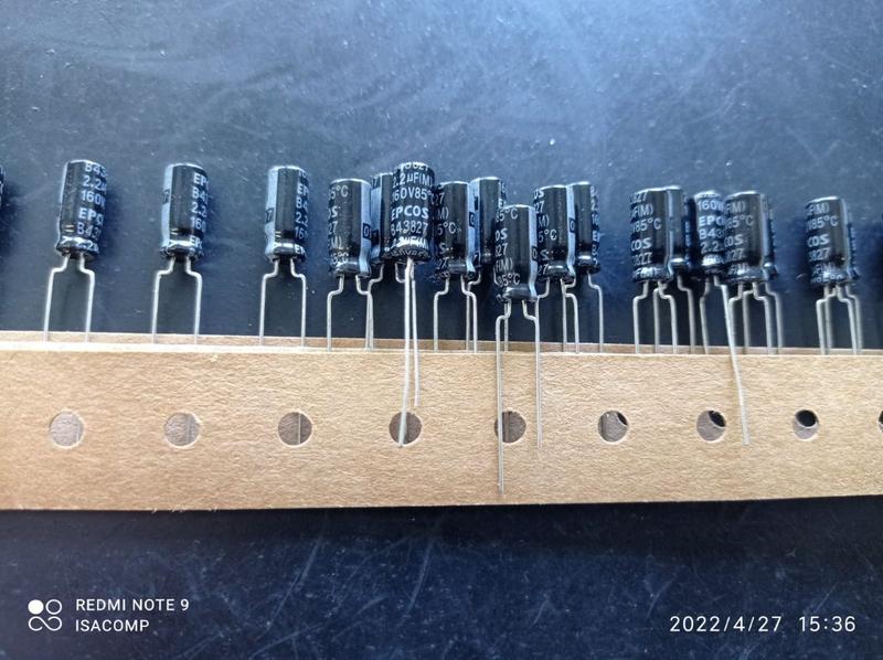 Imagem de 500x Capacitor Eletrolítico 2,2uf/160v 85 5x11mm Epcos