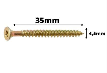 Imagem de 500x Parafuso Madeira Cabeça Chata Phillips 4,5 X 35 4.5x35